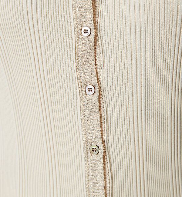 qualite「コットンランダムリブカーディガン」|カーディガン|