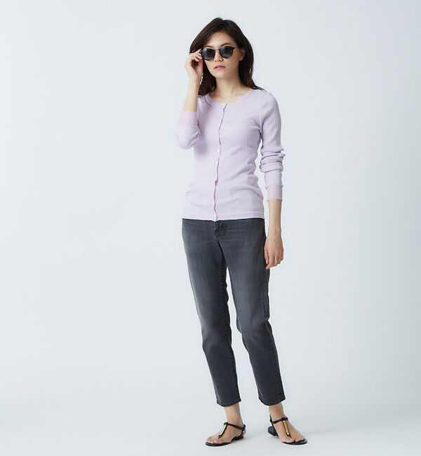 qualite「コットンランダムリブカーディガン」|カーディガン|