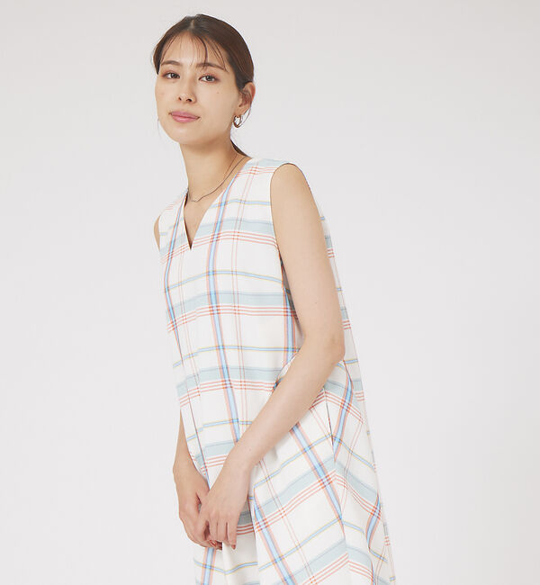 qualite「チェックフレアワンピース」|ワンピース|