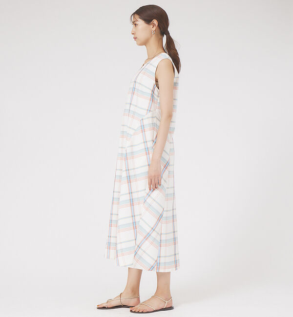 qualite「チェックフレアワンピース」|ワンピース|