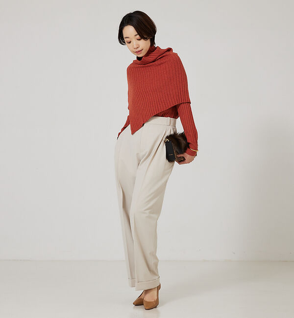 qualite「【23AW】アシメスヌードリブニット」|ニット・セーター|