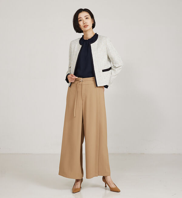 qualite「ベルテッドワイドフレアパンツ」|その他|