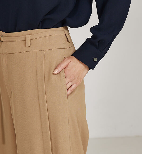 qualite「ベルテッドワイドフレアパンツ」|その他|