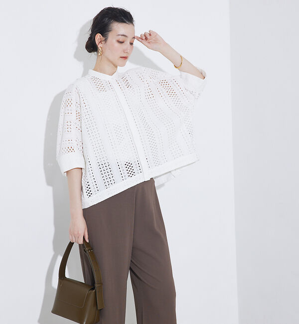 qualite「レースハーフスリーブシャツ」|シャツ・ブラウス|