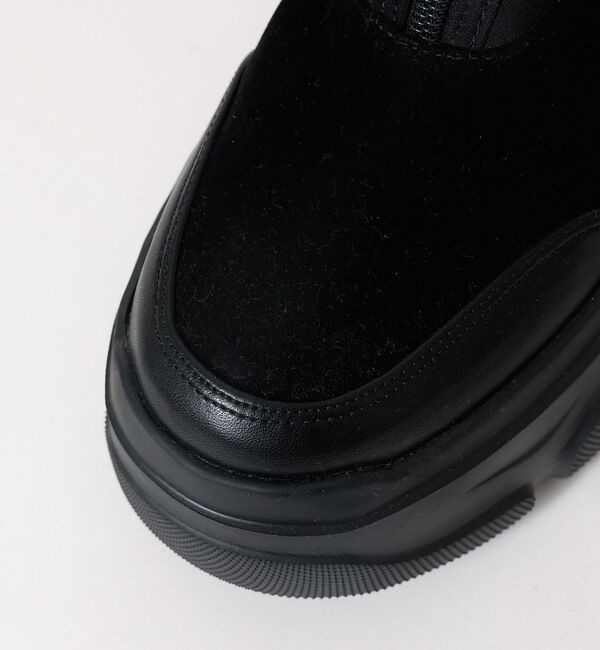 AU BANNISTER「【LAROUTE/軽量】フロントジップ 厚底ブーツ」|ショートブーツ|