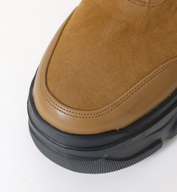 AU BANNISTER「【LAROUTE/軽量】フロントジップ 厚底ブーツ」|ショートブーツ|