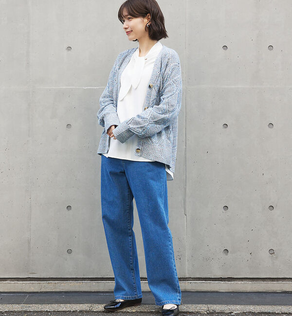 abahouse mavie「透かし編みカーデ」|カーディガン|