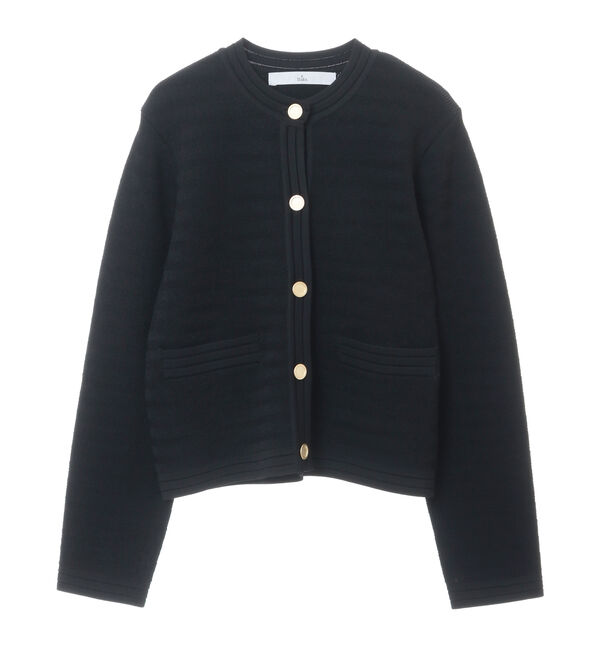 TIARA「ヘリンボーンショートカーディガン」|カーディガン|ブラック