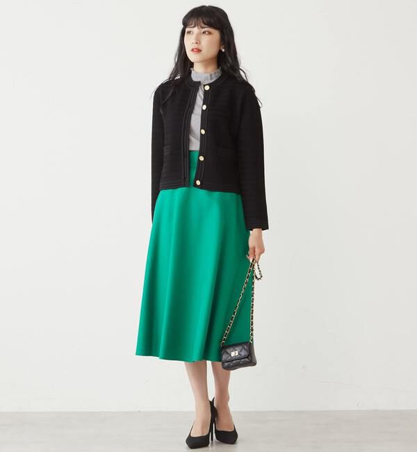 TIARA「ヘリンボーンショートカーディガン」|カーディガン|