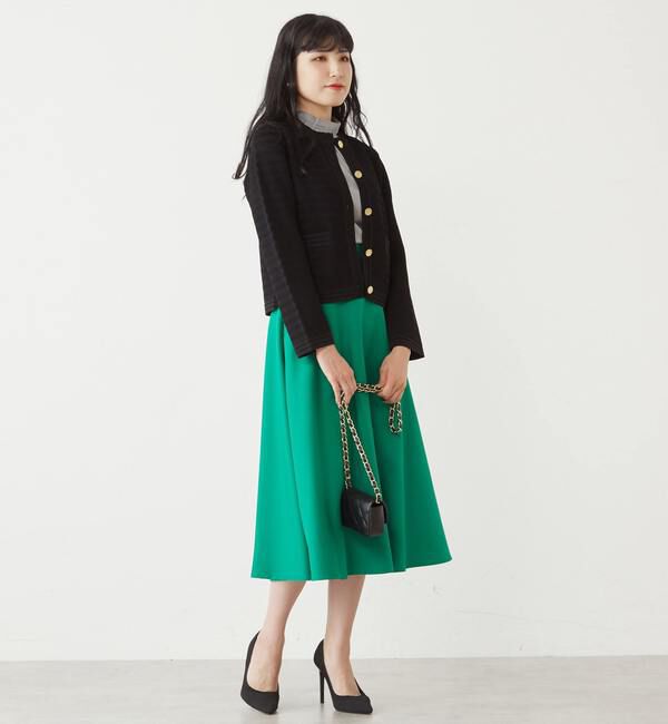 TIARA「ヘリンボーンショートカーディガン」|カーディガン|