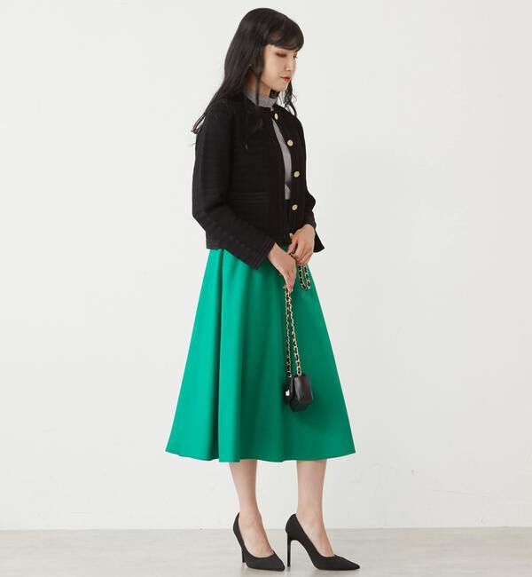 TIARA「ヘリンボーンショートカーディガン」|カーディガン|