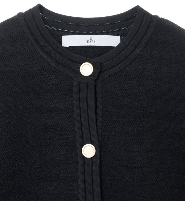 TIARA「ヘリンボーンショートカーディガン」|カーディガン|