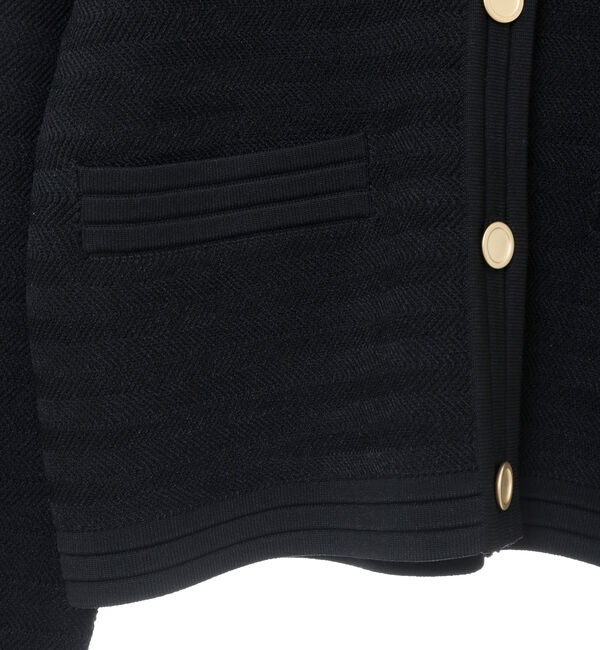 TIARA「ヘリンボーンショートカーディガン」|カーディガン|