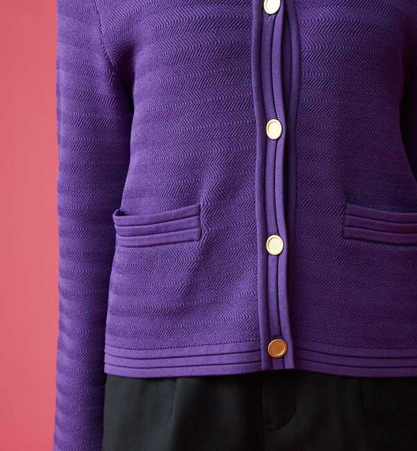 TIARA「ヘリンボーンショートカーディガン」|カーディガン|