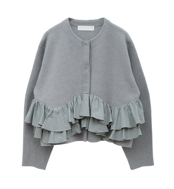  「【MARILYN MOON/マリリンムーン】フリルカーディガン」|カーディガン|グレー