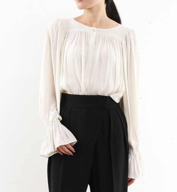 TIARA「ギャザードルマン2wayブラウス」|シャツ・ブラウス|オフホワイト