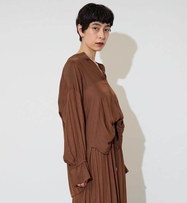 Liesse「割繊ギャザースキッパーブラウス」|シャツ・ブラウス|