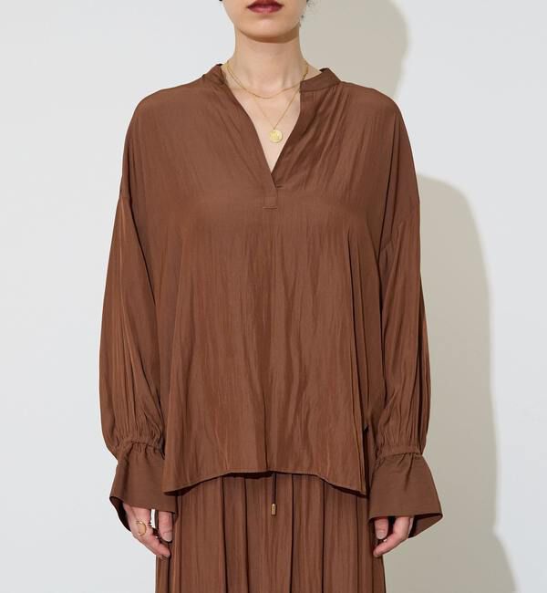 Liesse「割繊ギャザースキッパーブラウス」|シャツ・ブラウス|