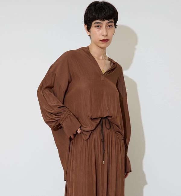 Liesse「割繊ギャザースキッパーブラウス」|シャツ・ブラウス|