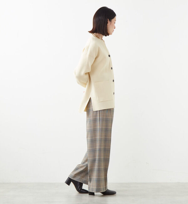 Soffitto「配色ボタンV開きミドル丈カーディガン」|カーディガン|