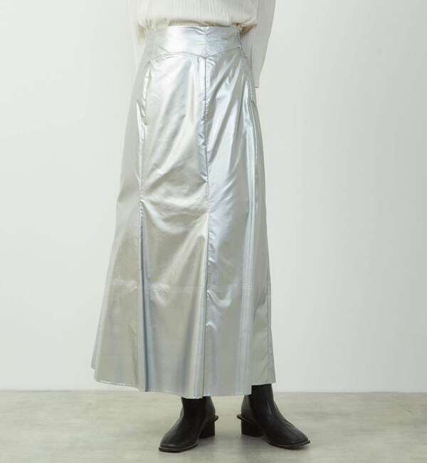 SOFFITTO「エナメルフェイクレザーパネルスカート」|スカート|