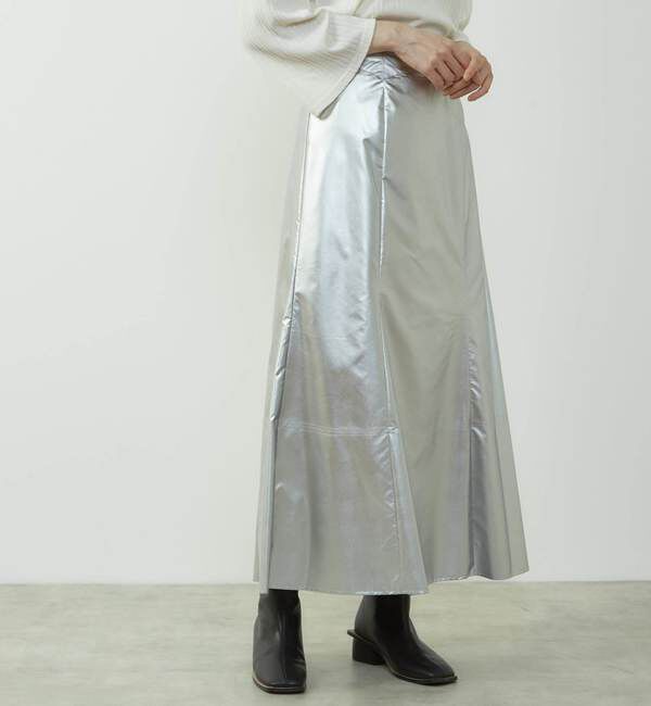 SOFFITTO「エナメルフェイクレザーパネルスカート」|スカート|