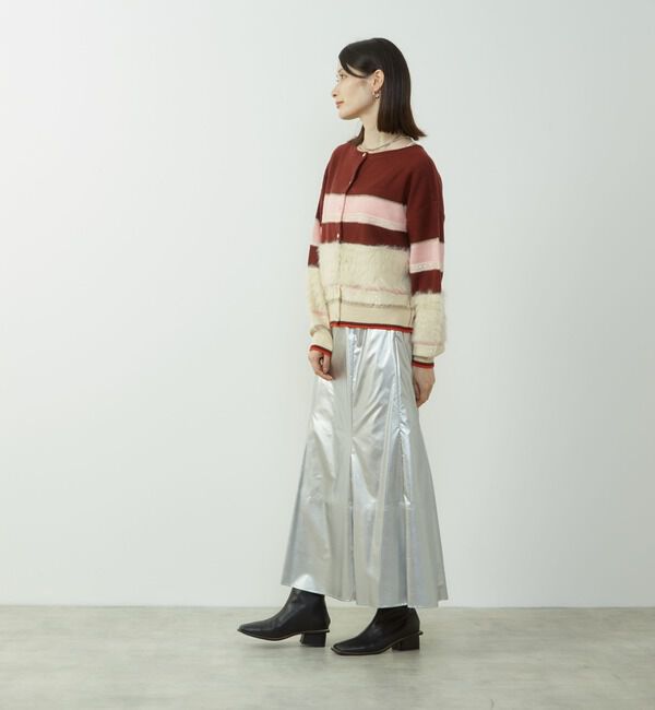 SOFFITTO「エナメルフェイクレザーパネルスカート」|スカート|