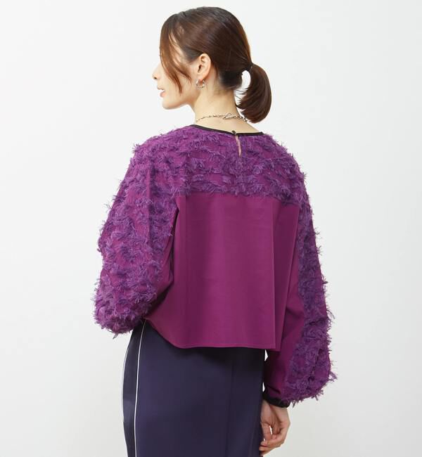 Soffitto「異素材使いカットジャガードブラウス」|シャツ・ブラウス|