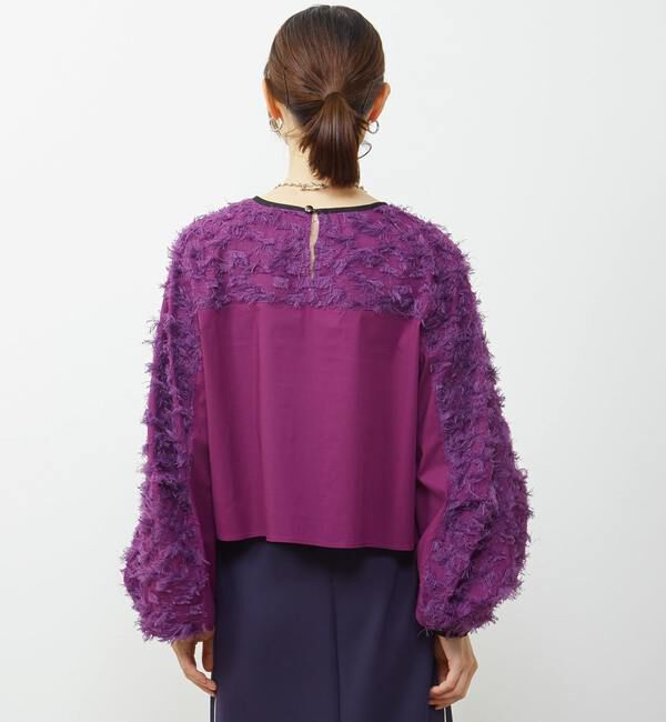 Soffitto「異素材使いカットジャガードブラウス」|シャツ・ブラウス|
