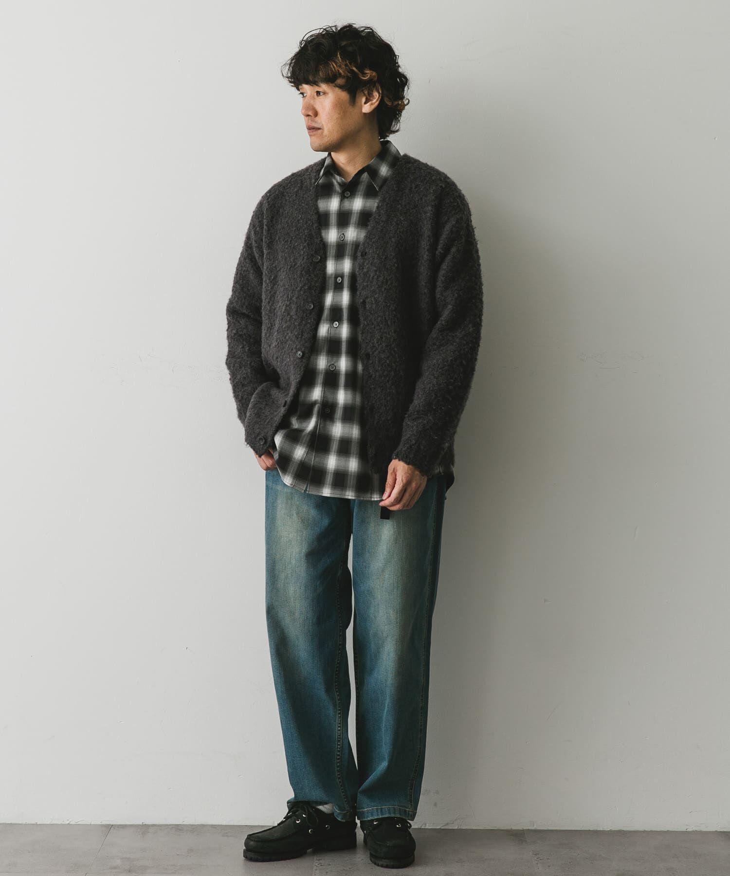 URBAN RESEARCH DOORS「MIXカラー ヘアリーニットカーディガン」|カーディガン|