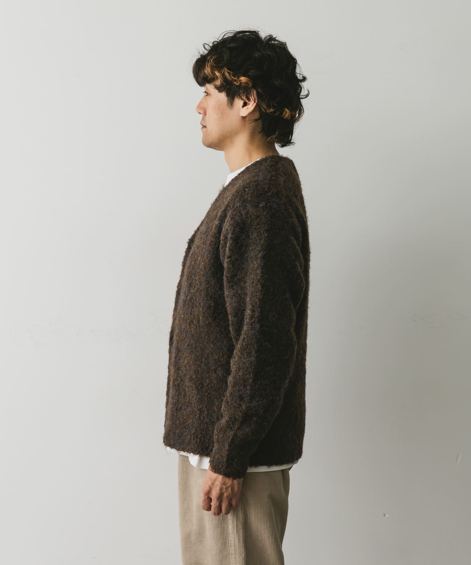 URBAN RESEARCH DOORS「MIXカラー ヘアリーニットカーディガン」|カーディガン|