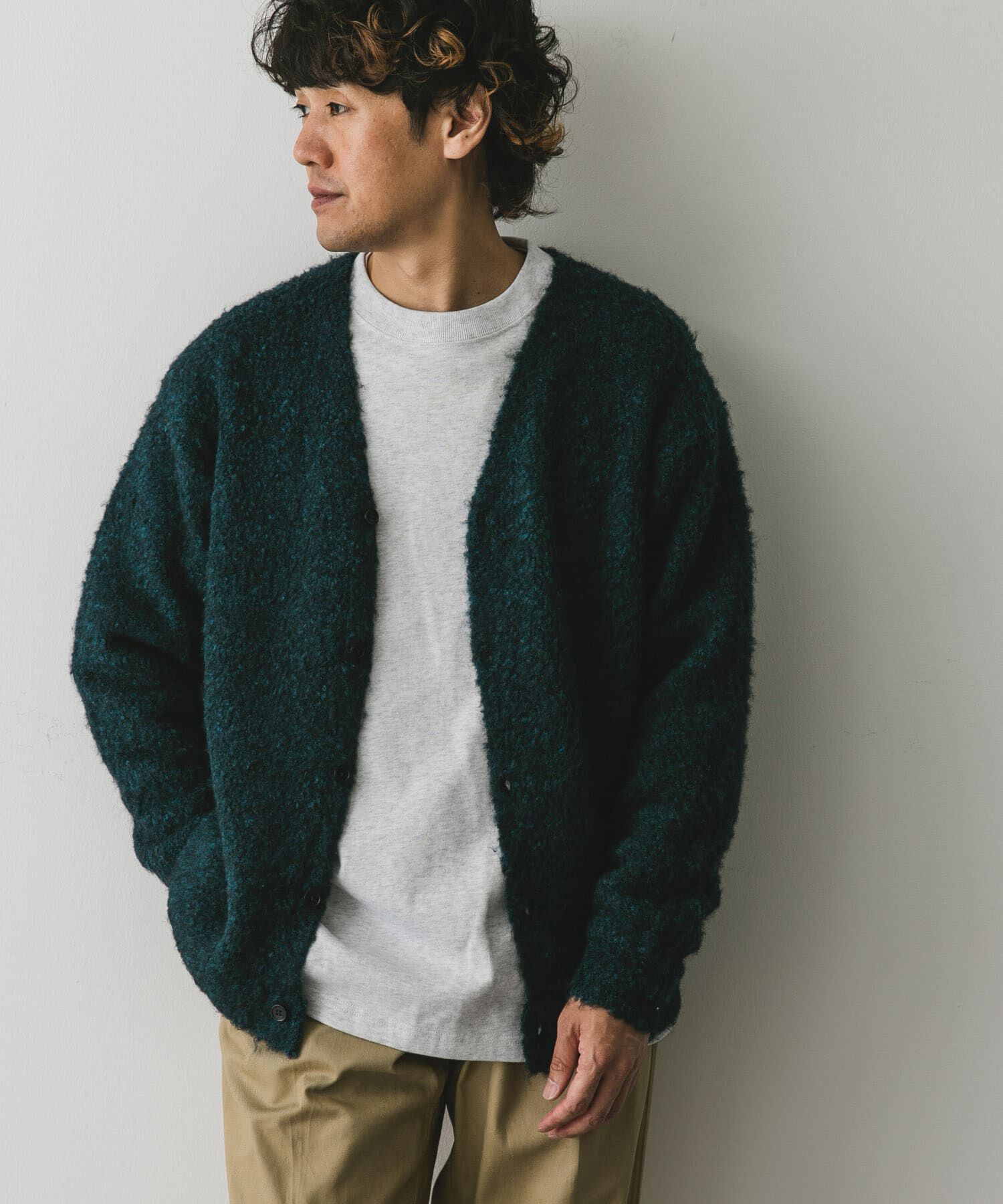 URBAN RESEARCH DOORS「MIXカラー ヘアリーニットカーディガン」|カーディガン|