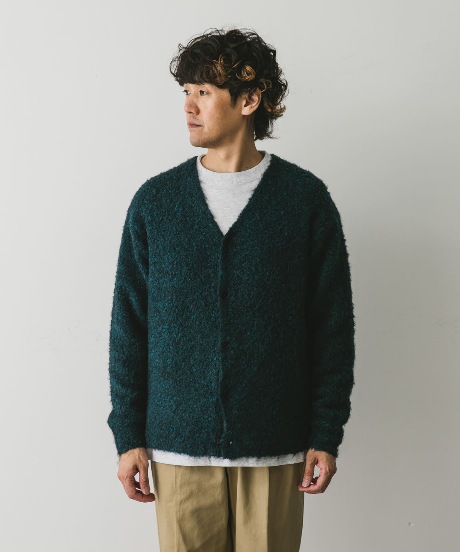 URBAN RESEARCH DOORS「MIXカラー ヘアリーニットカーディガン」|カーディガン|