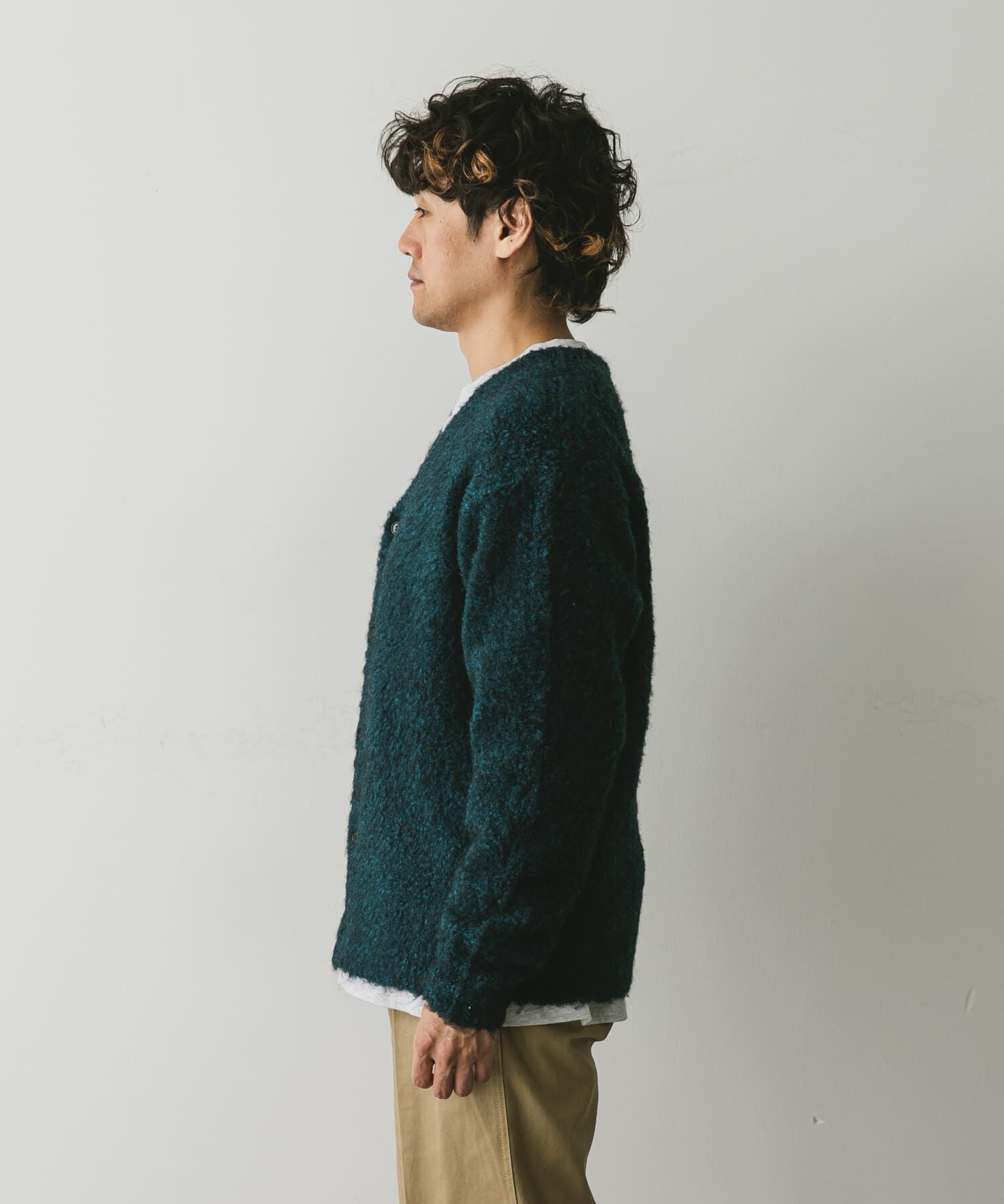 URBAN RESEARCH DOORS「MIXカラー ヘアリーニットカーディガン」|カーディガン|