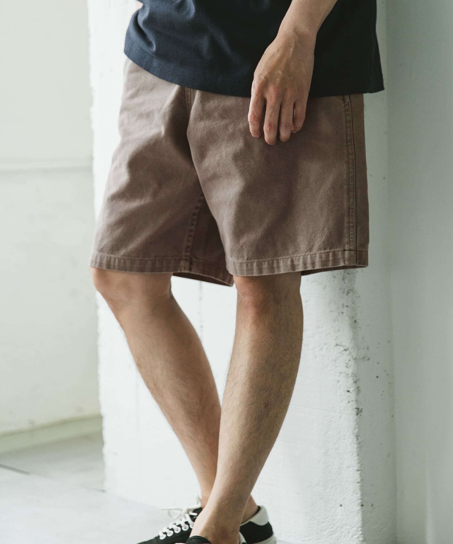 URBAN RESEARCH DOORS「ガーメントダイダックワイドショーツ」|その他|ブラウン