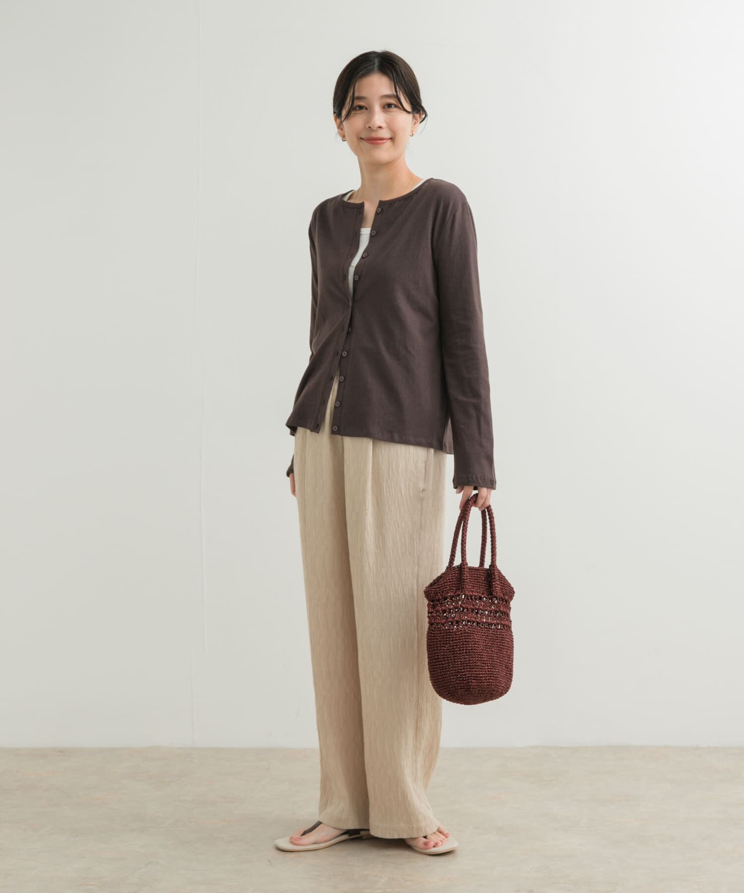 URBAN RESEARCH DOORS「コットンリネンカットカーディガン」|カーディガン|