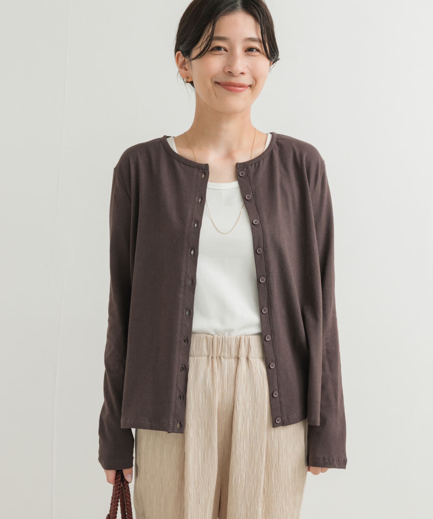 URBAN RESEARCH DOORS「コットンリネンカットカーディガン」|カーディガン|