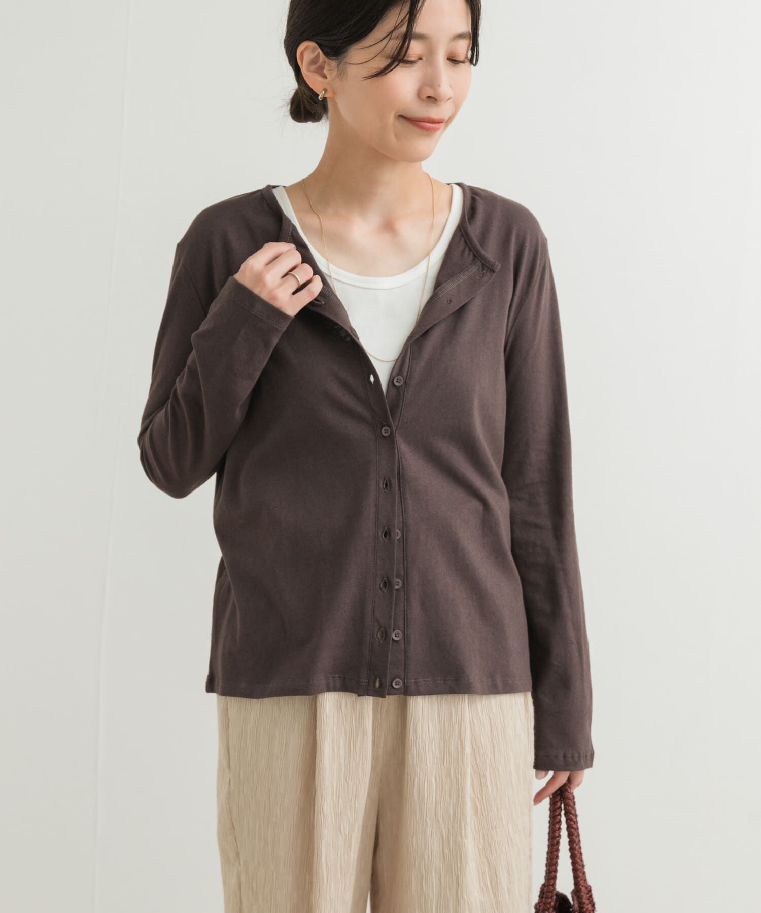 URBAN RESEARCH DOORS「コットンリネンカットカーディガン」|カーディガン|