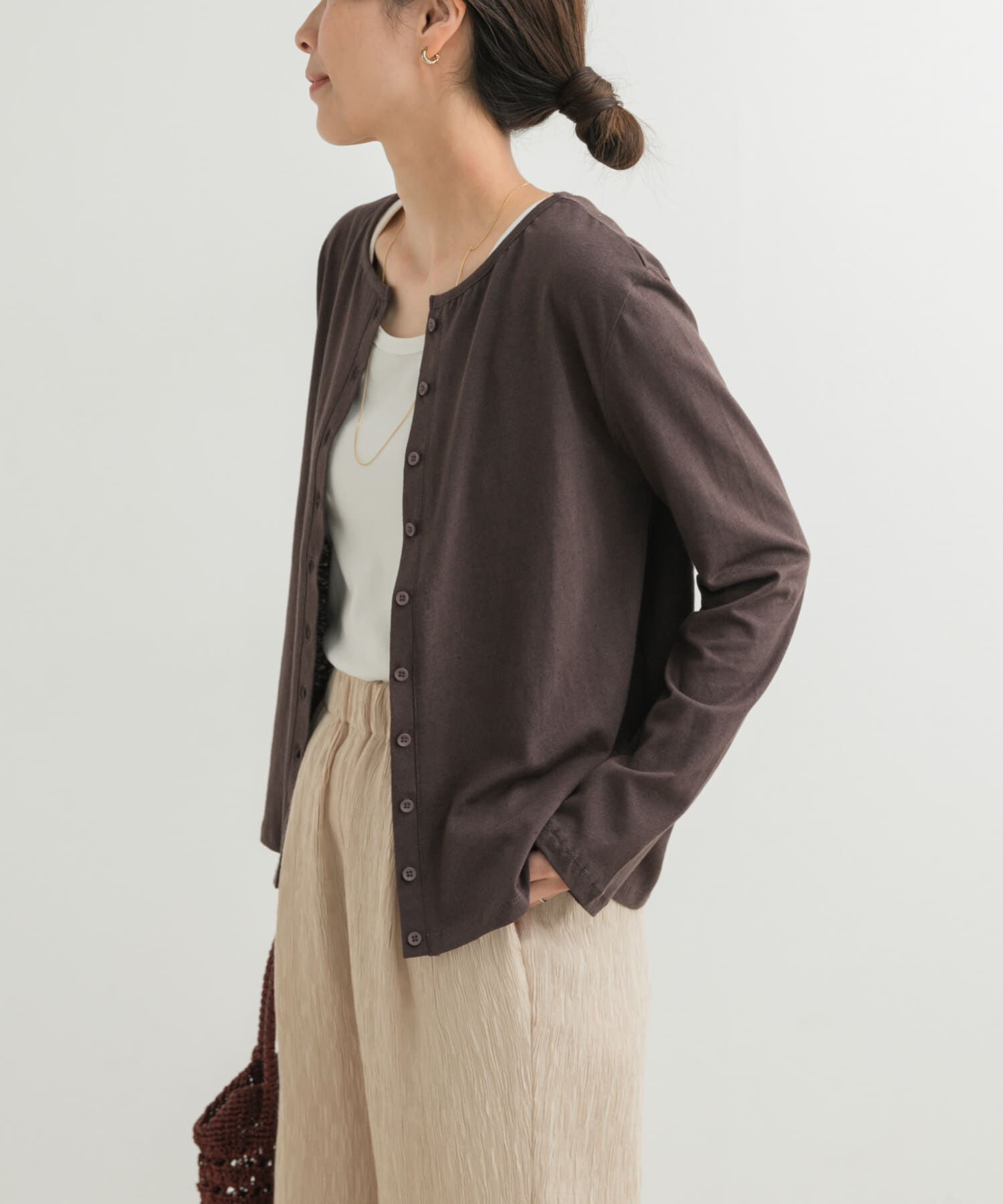 URBAN RESEARCH DOORS「コットンリネンカットカーディガン」|カーディガン|