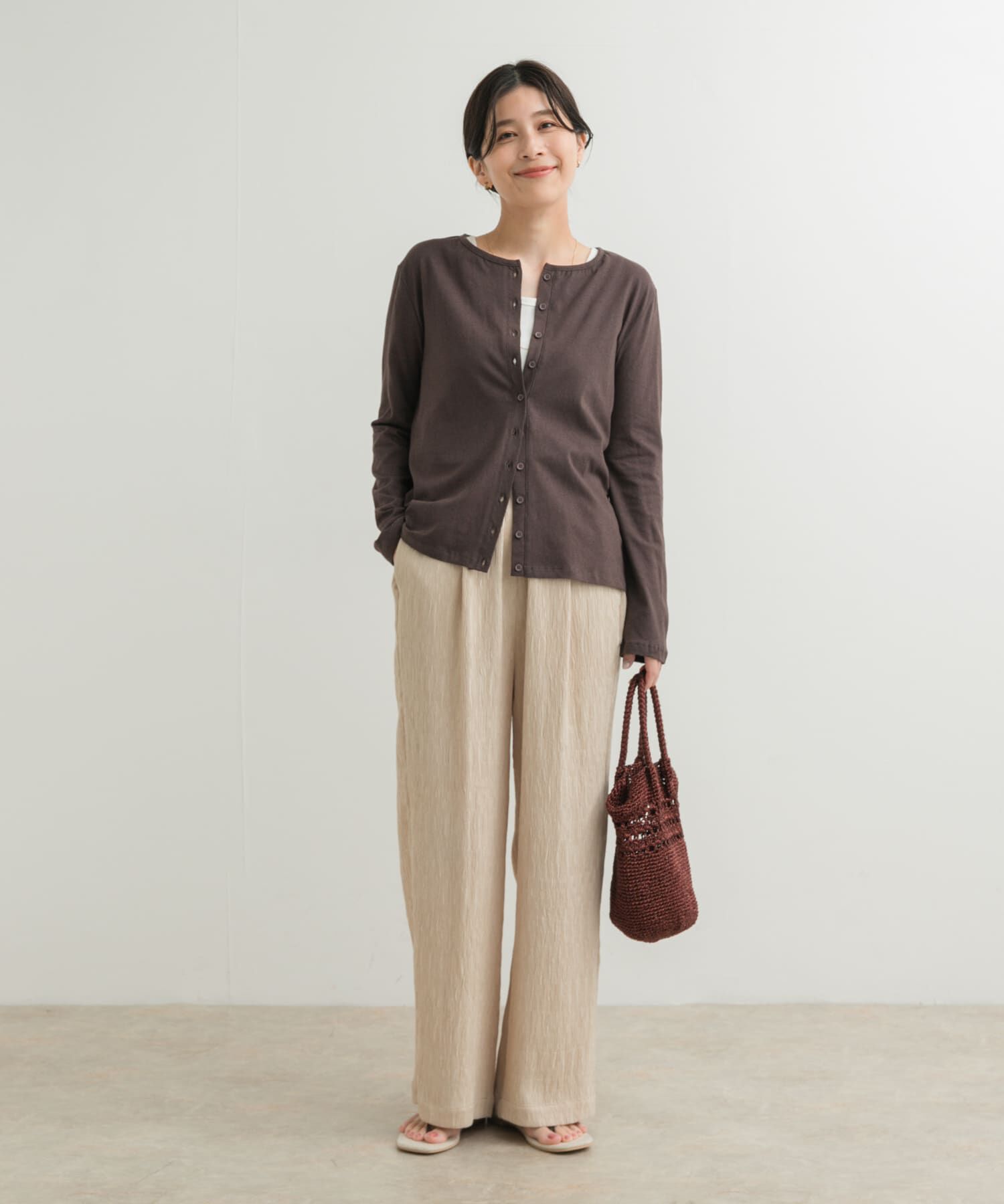 URBAN RESEARCH DOORS「コットンリネンカットカーディガン」|カーディガン|