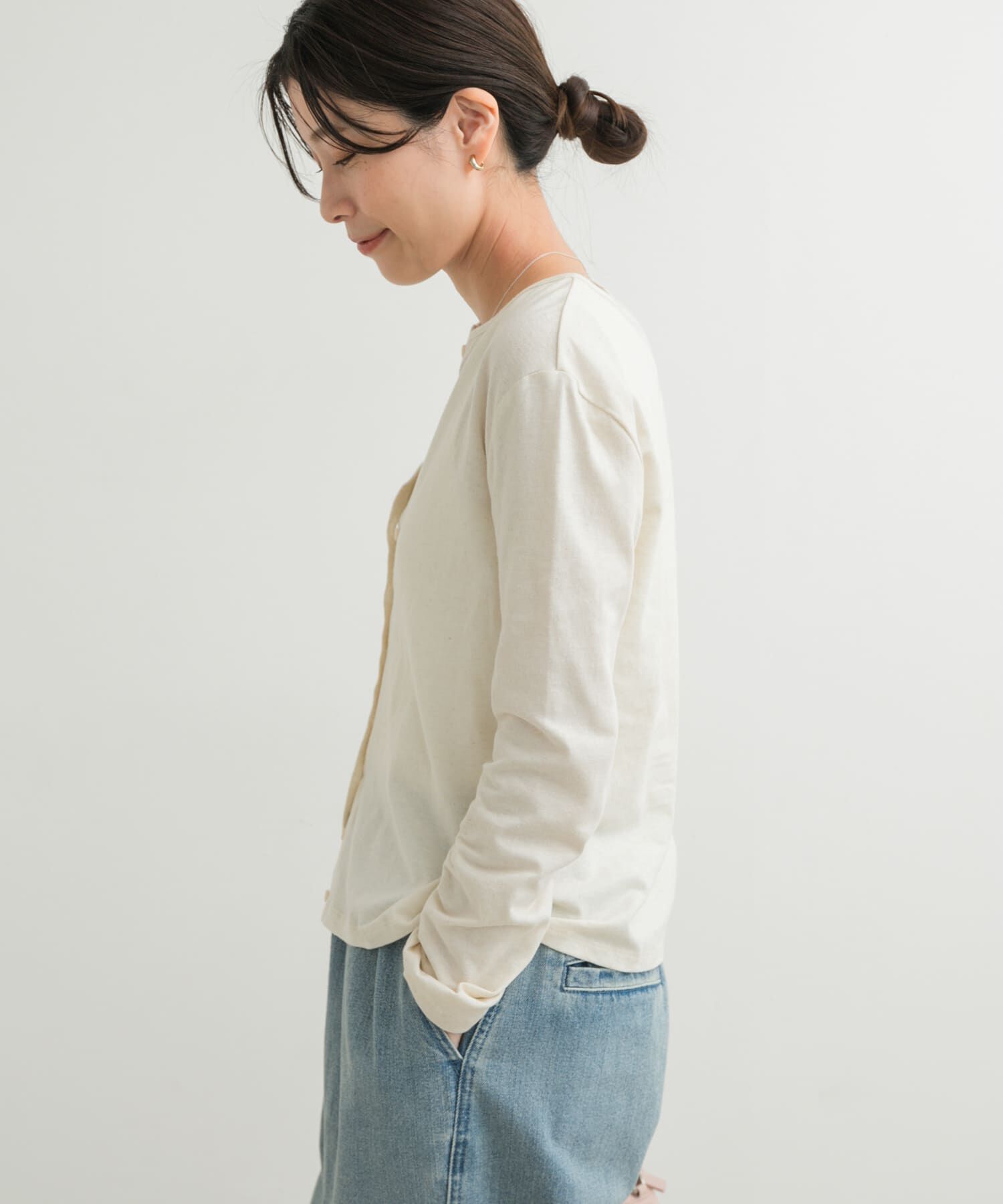 URBAN RESEARCH DOORS「コットンリネンカットカーディガン」|カーディガン|