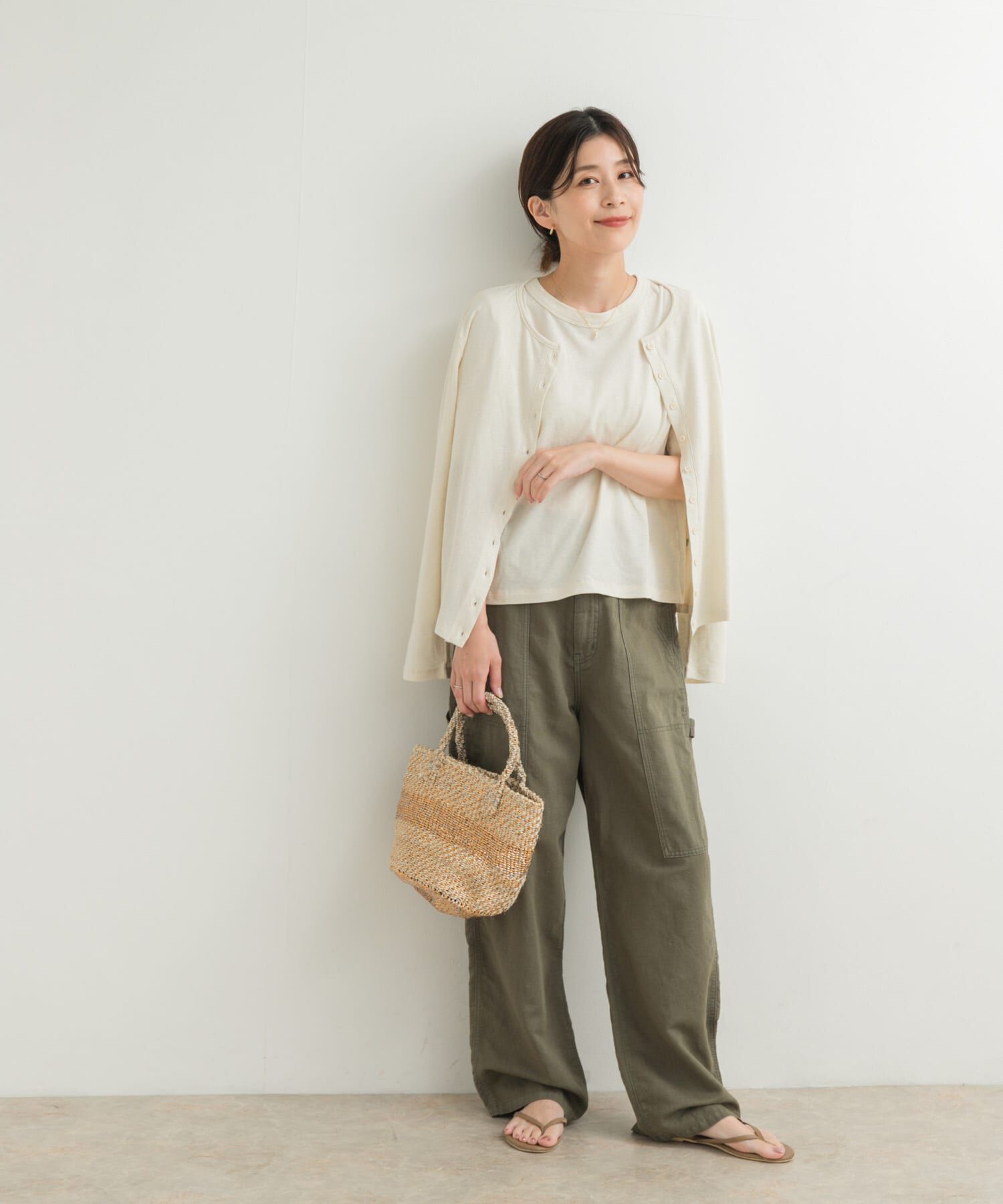 URBAN RESEARCH DOORS「コットンリネンカットカーディガン」|カーディガン|