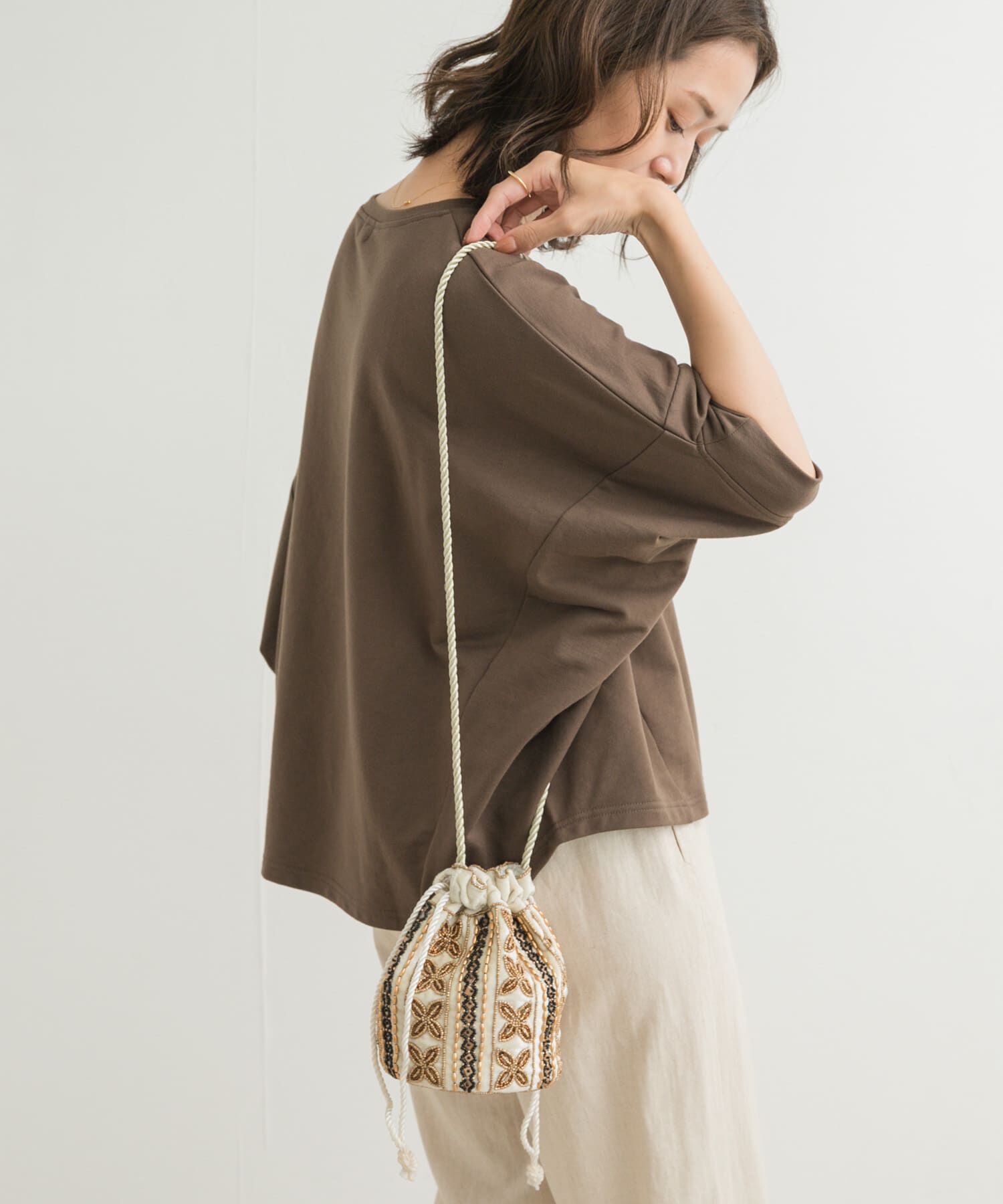 URBAN RESEARCH DOORS「インドビーズ巾着バッグ」|ショルダー・メッセンジャー|