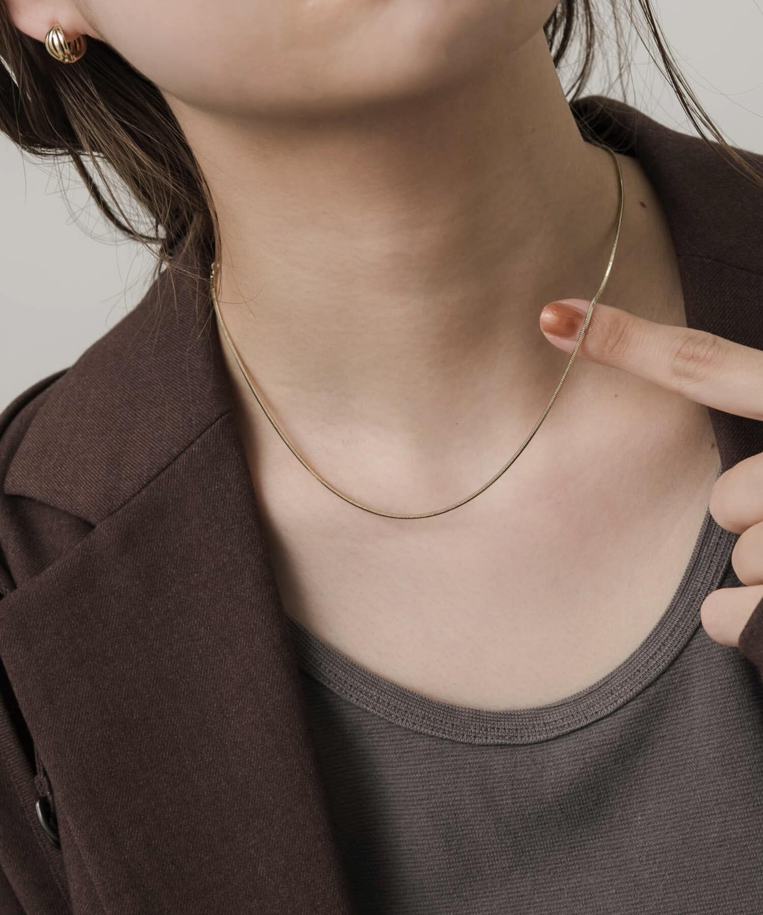 SMELLY「シンプルスネークチェーンネックレス」|ネックレス|