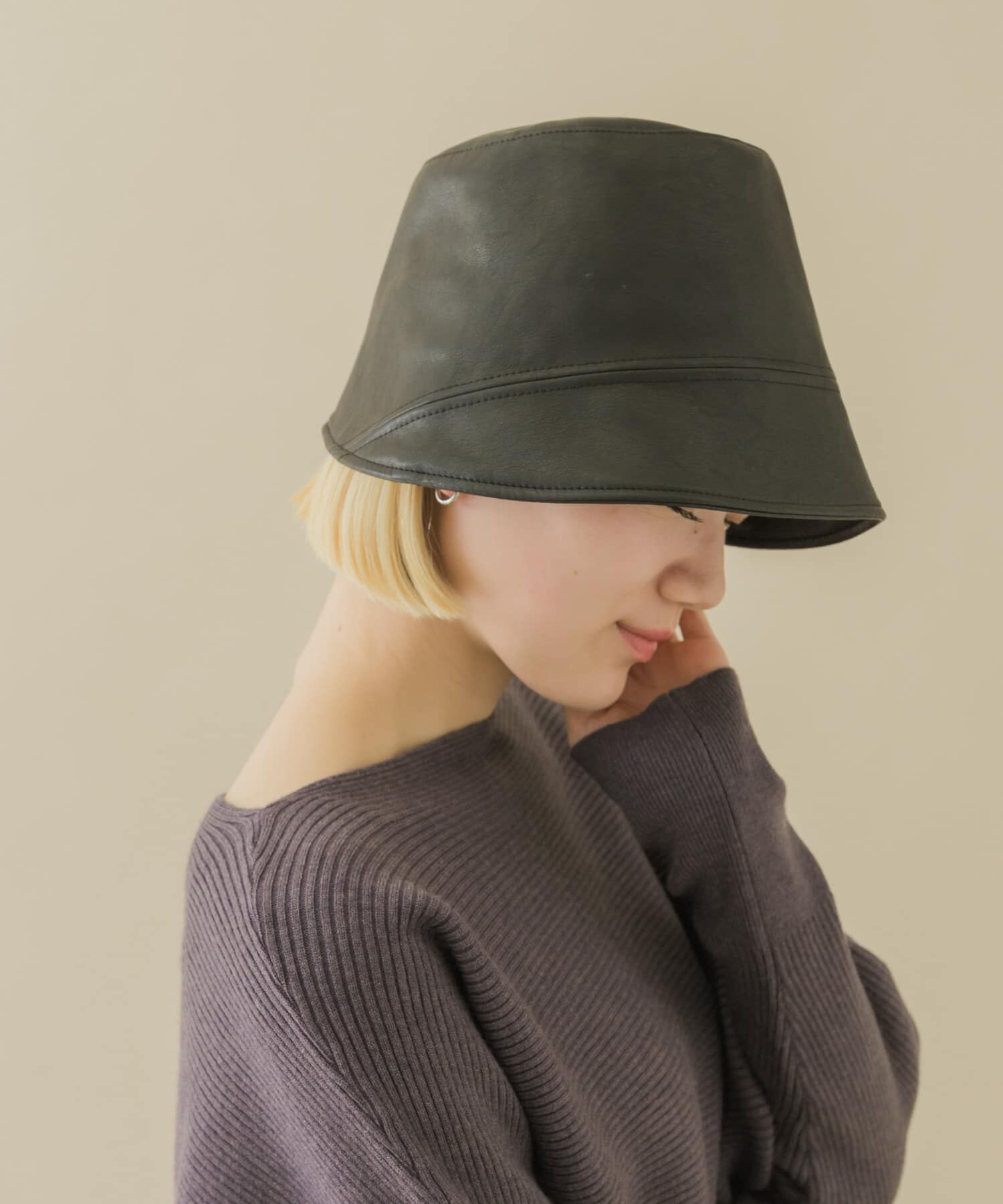 SMELLY「フロントラインフェイクレザーハット」|ハット|