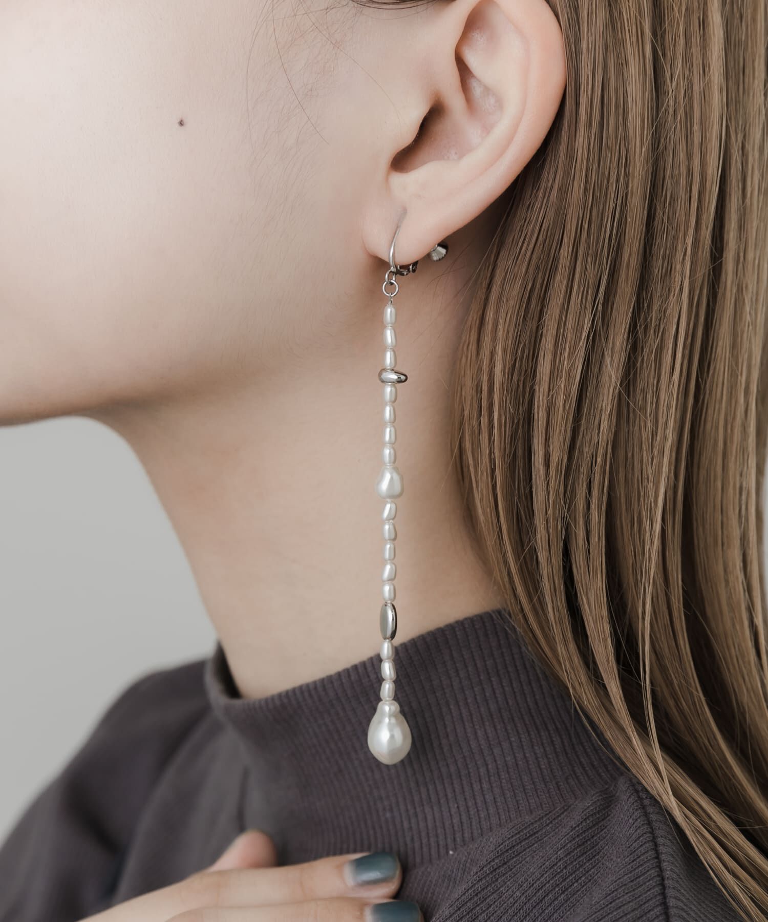 SMELLY「パールロングイヤリング」|イヤリング|