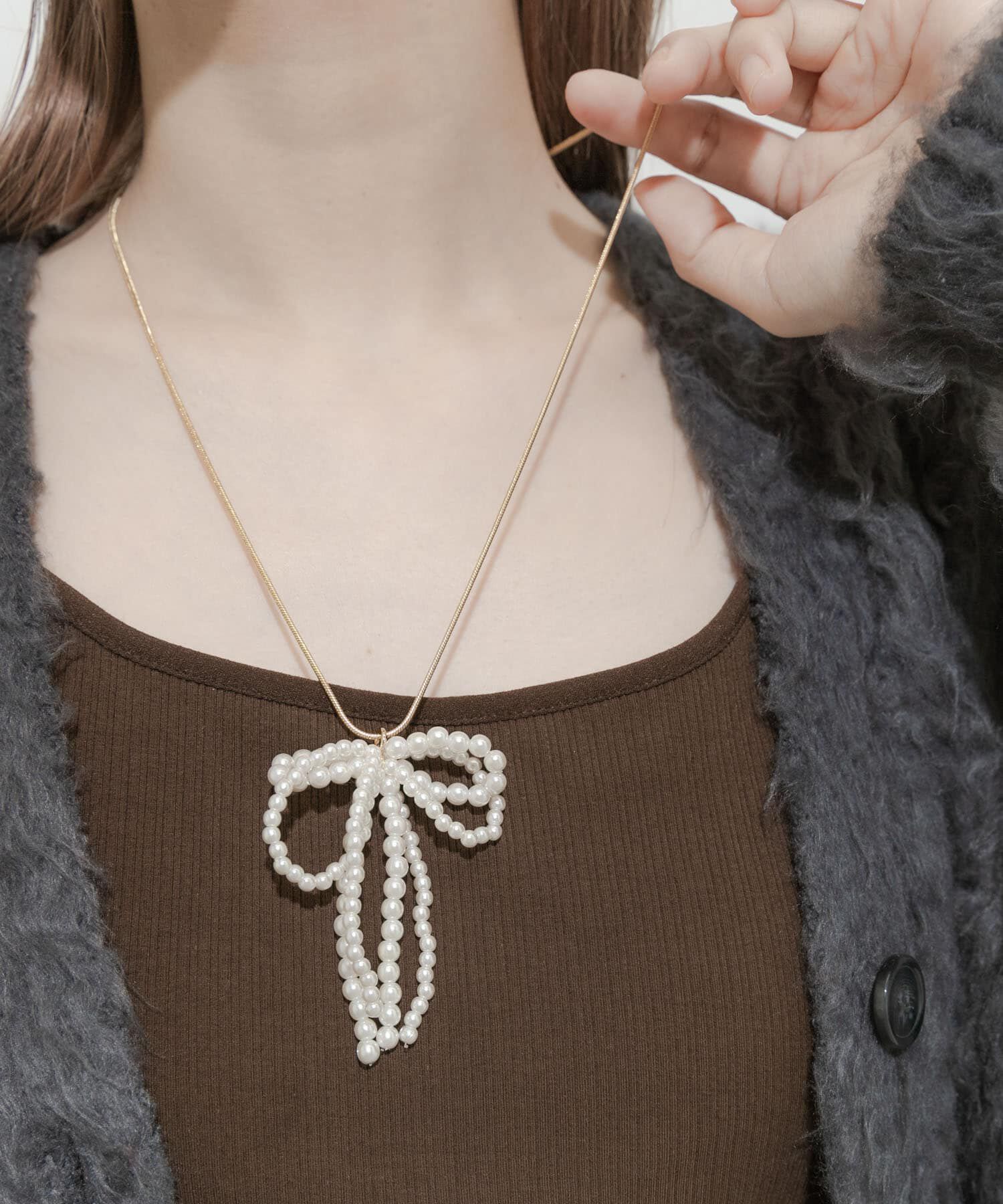 SMELLY「ボリュームパールトップスライドネックレス」|ネックレス|ゴールド系その他