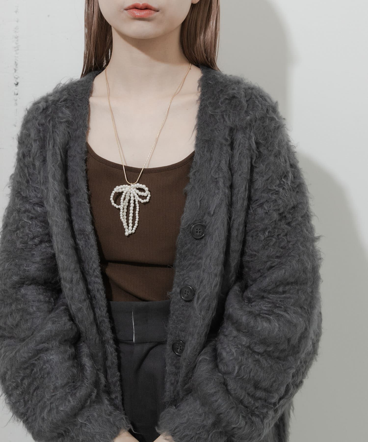 SMELLY「ボリュームパールトップスライドネックレス」|ネックレス|