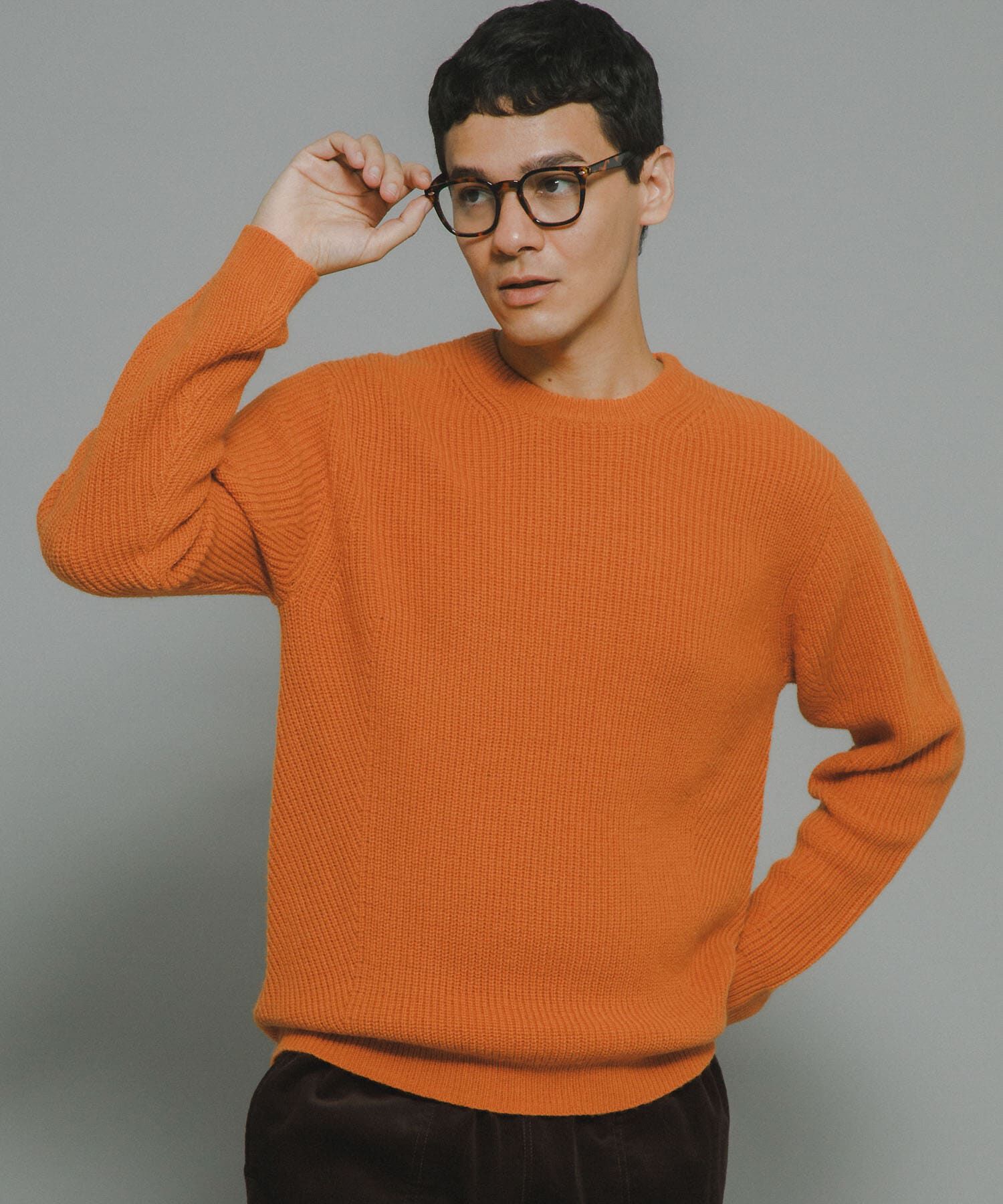 Sonny Label 「ウォッシャブルウール混ニットプルオーバー」|ニット・セーター|オレンジ