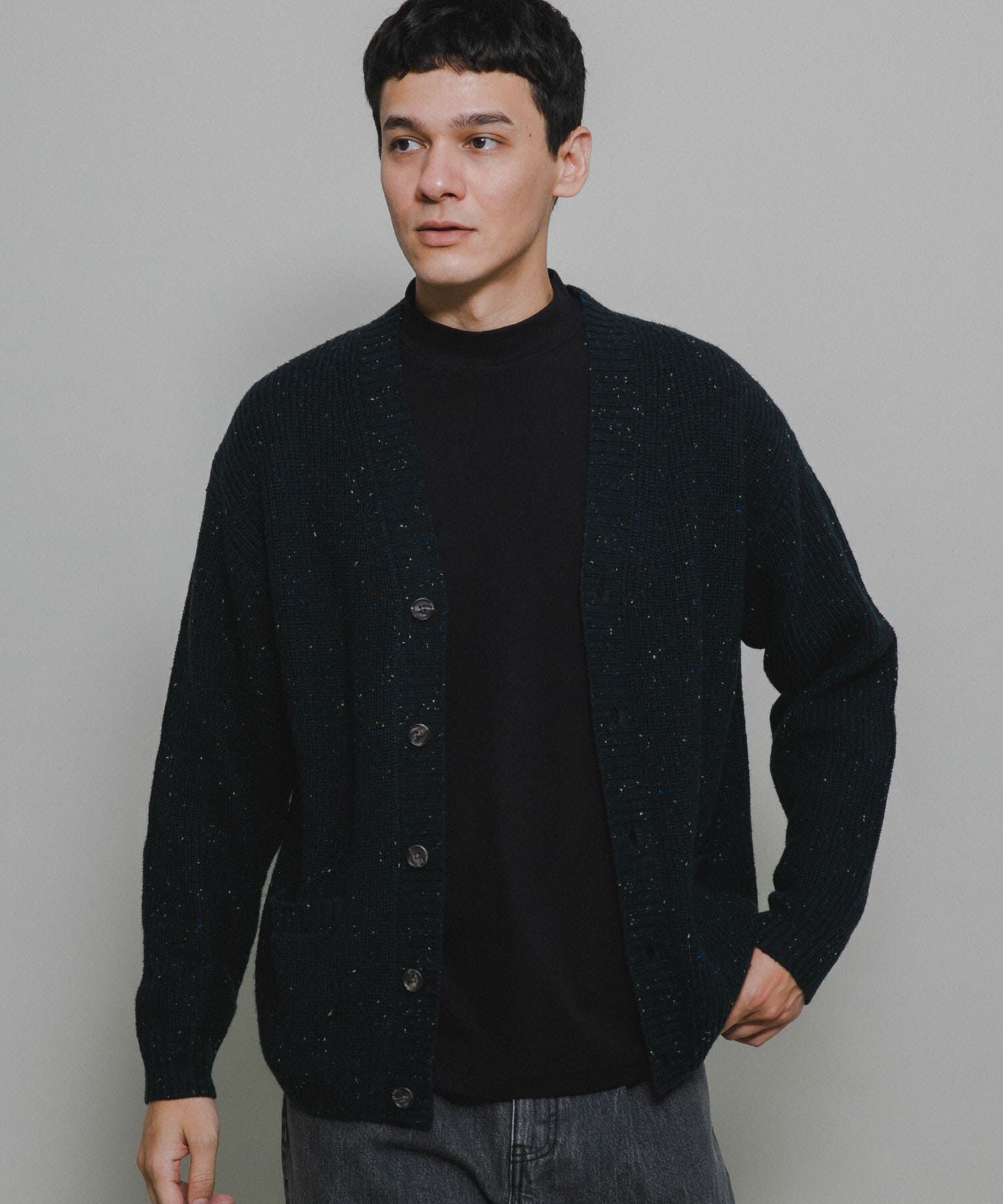 Sonny Label 「ウォッシャブルウール混ネップカーディガン」|カーディガン|グリーン